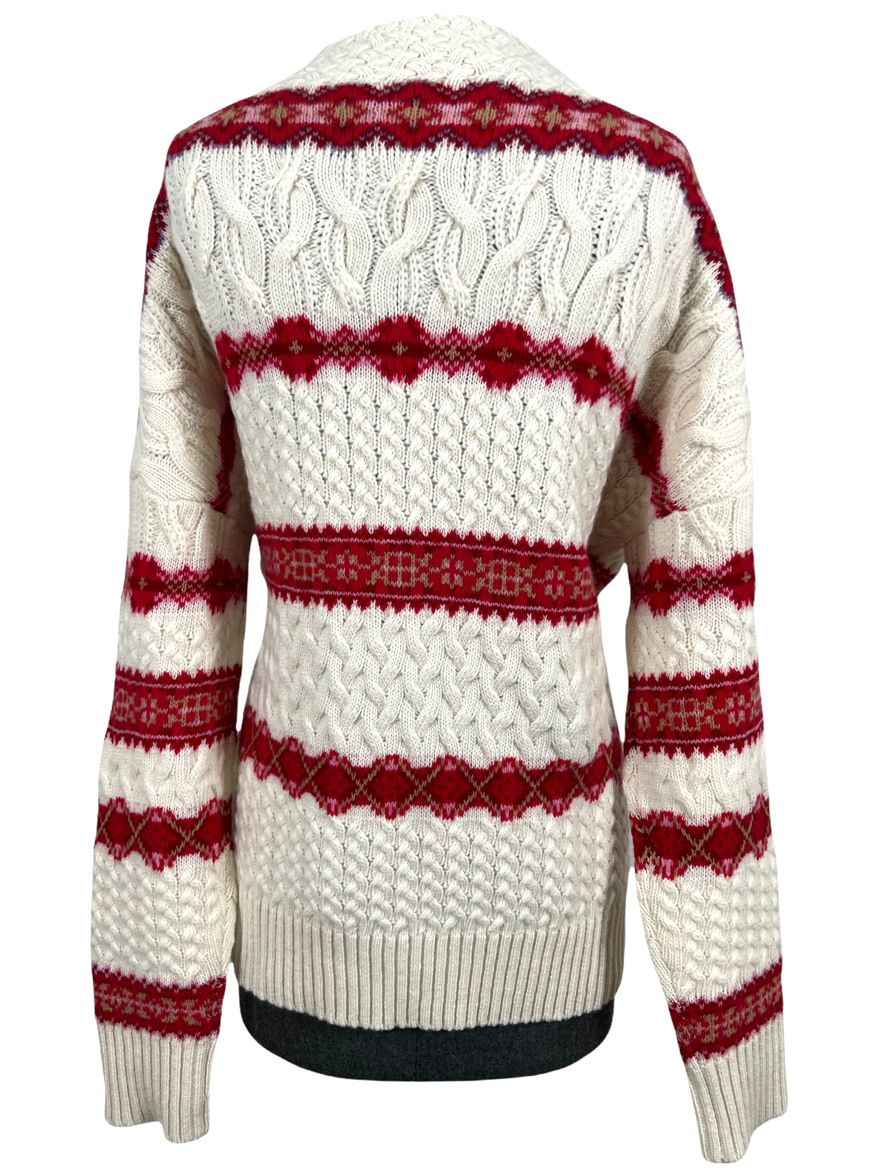 Altuzarra Jac Fair Isle Cable-Knit Wool Turtleneck Sweater Size XS NWT