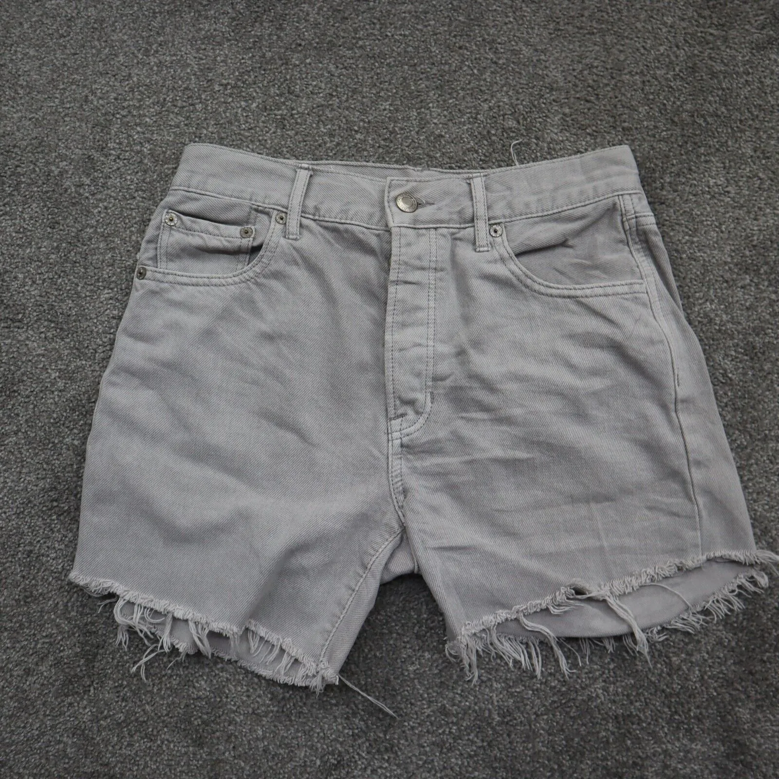 American Eagle Womens Denim Jean Shorts 100% Cotton Pockets Khaki Size 0 Short