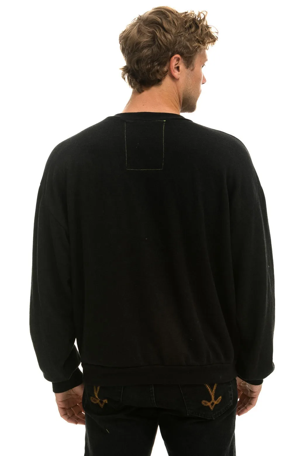 BOLT GRADIENT RELAXED CREW SWEATSHIRT - BLACK // GREY