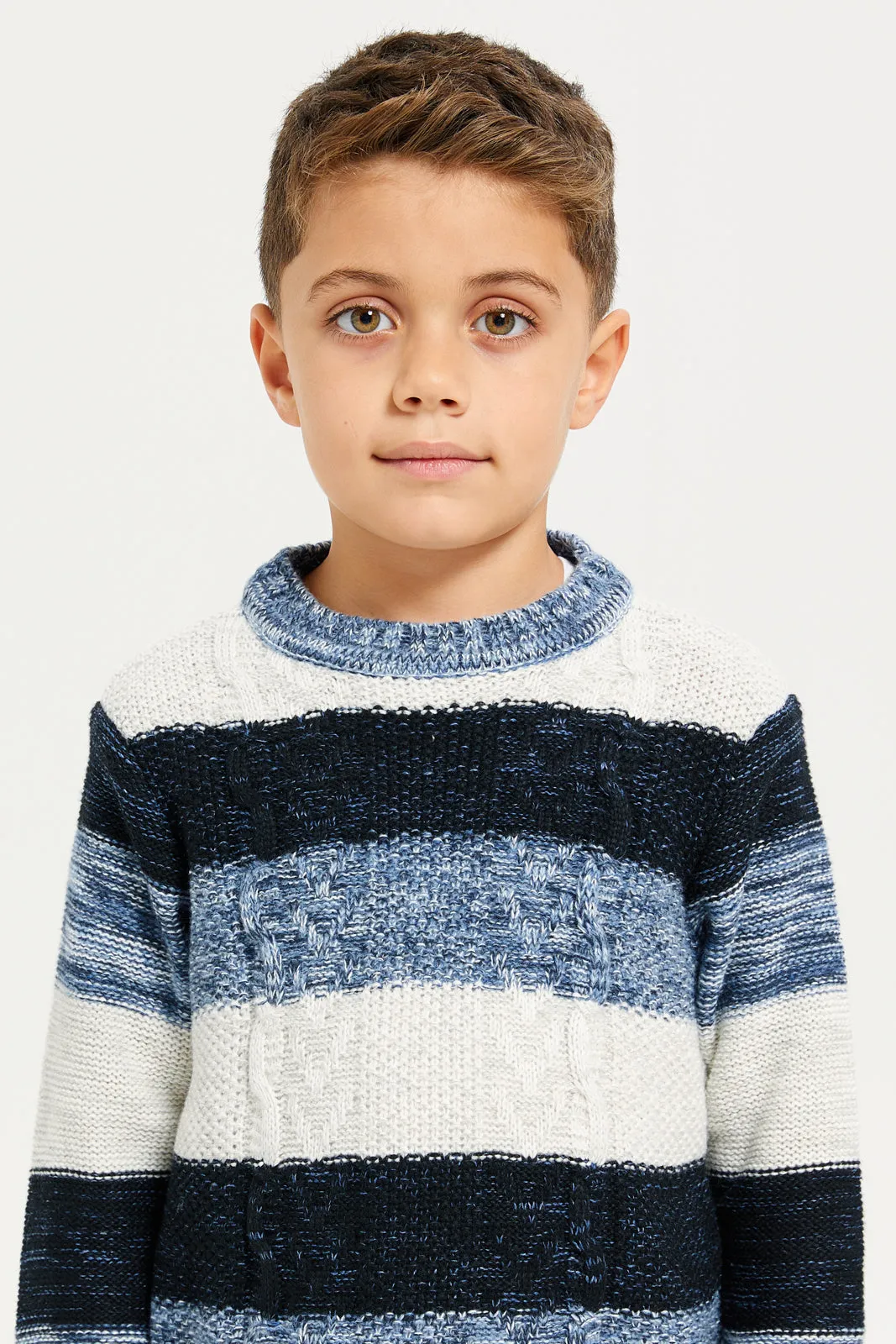 Boys Blue Striped Sweater