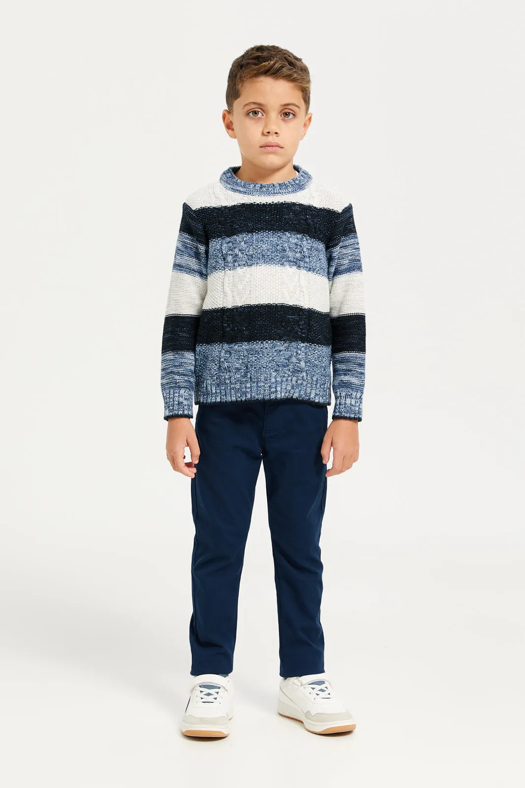 Boys Blue Striped Sweater