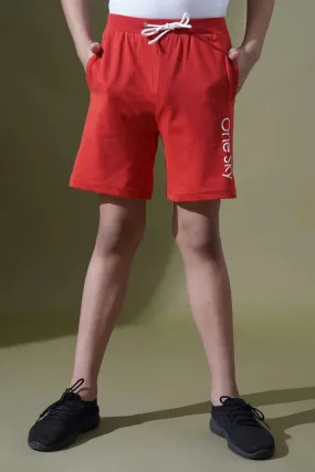 Boys Classic Red Casual Shorts