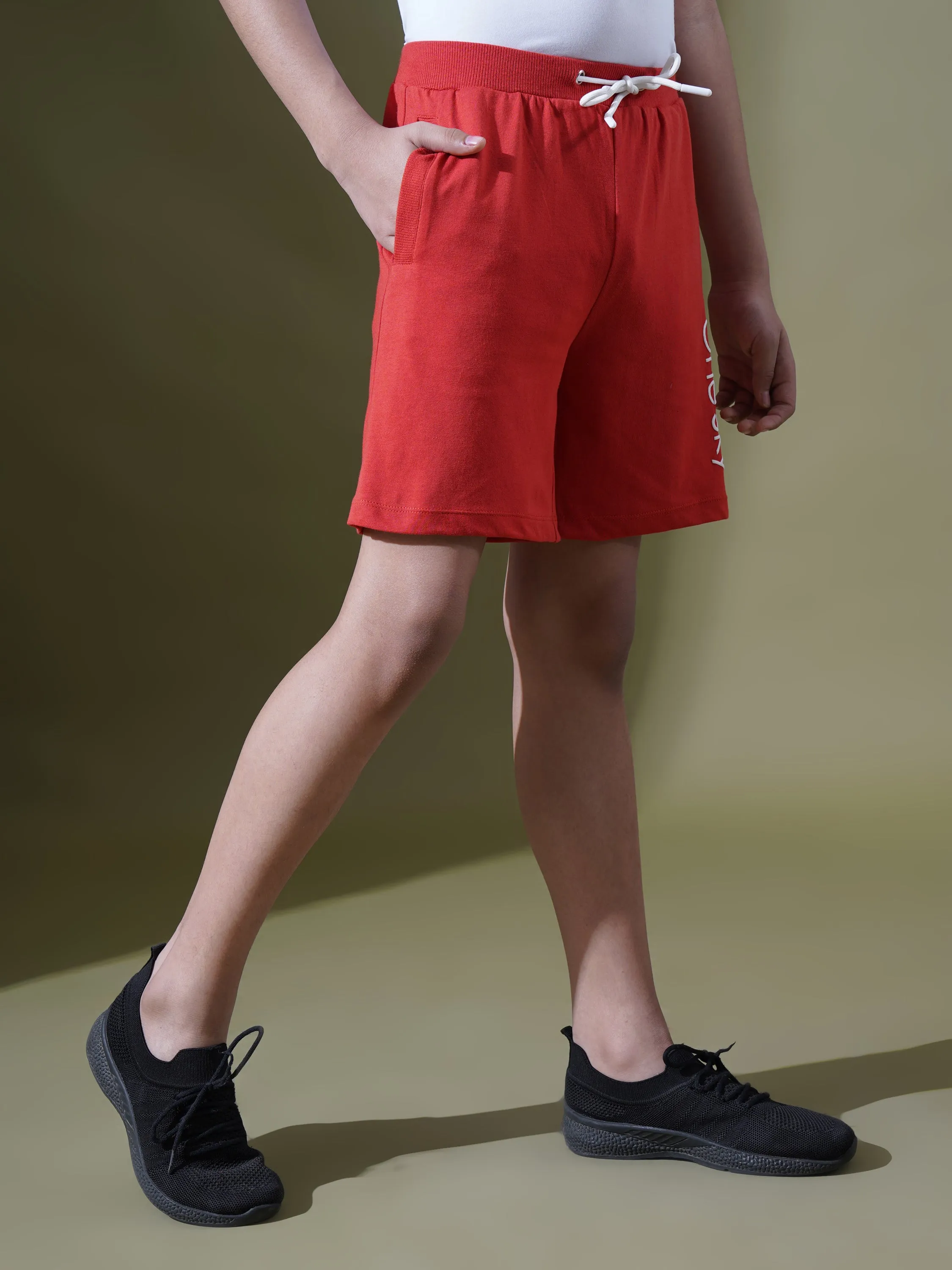 Boys Classic Red Casual Shorts