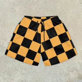 Casual Check Print Shorts