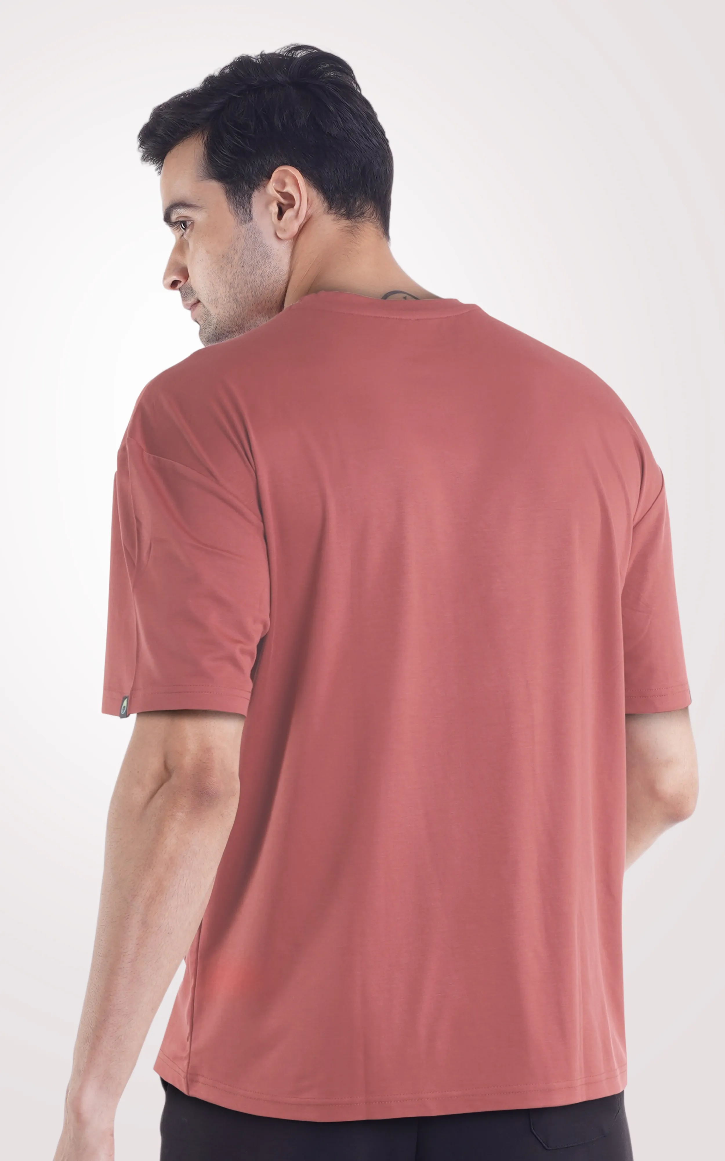 COOLDOWN-Peach Plain Over Size T-Shirt