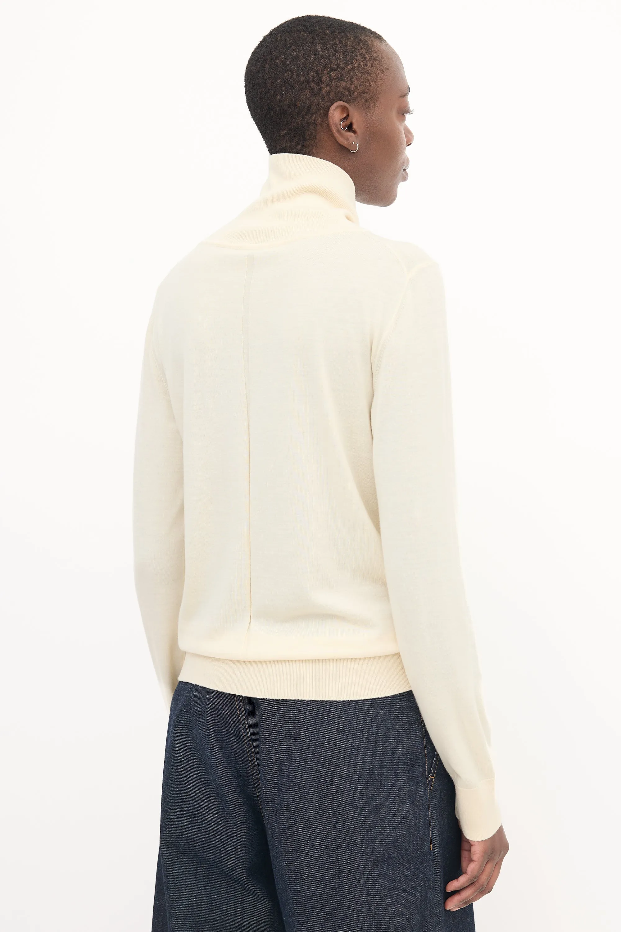 Cream Merino Wool & Cashmere Caya Top