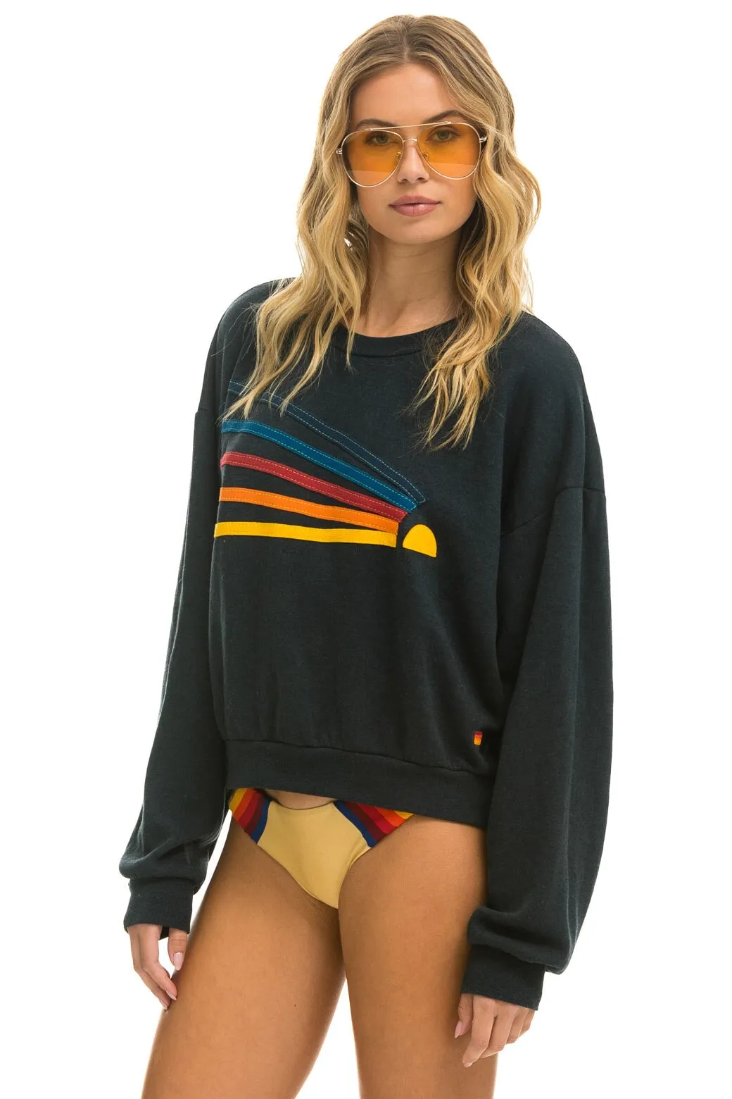 DAYDREAM RELAXED CREW SWEATSHIRT - CHARCOAL