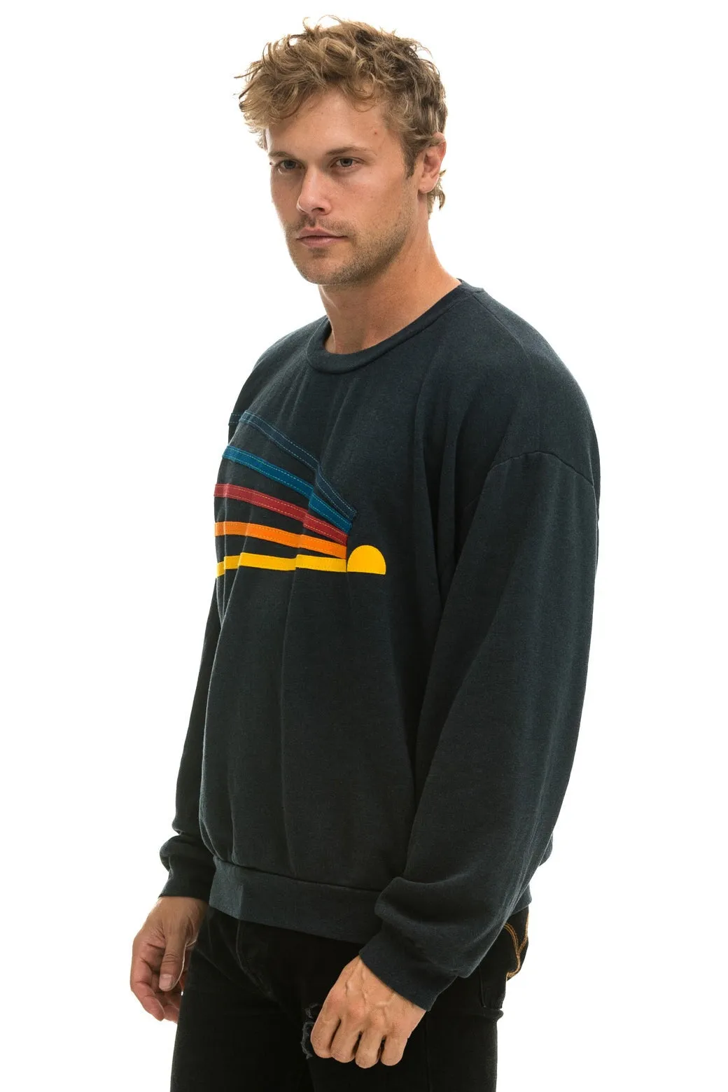 DAYDREAM RELAXED CREW SWEATSHIRT - CHARCOAL