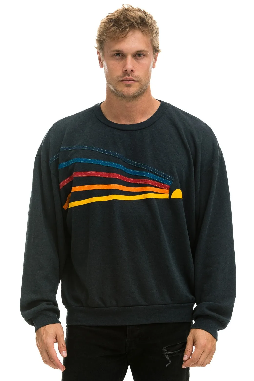 DAYDREAM RELAXED CREW SWEATSHIRT - CHARCOAL