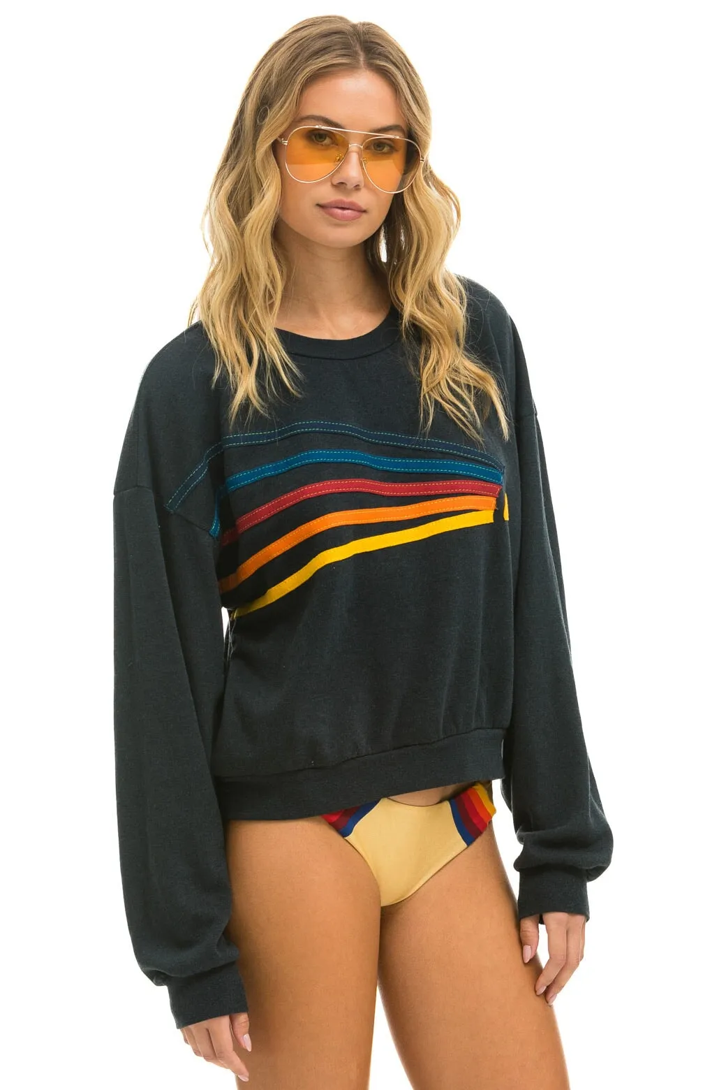 DAYDREAM RELAXED CREW SWEATSHIRT - CHARCOAL