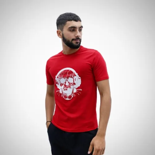 Demon Wear's Headphone skull "Earn Money" Graphic T-Shirt Combo Pack of 2 for Him