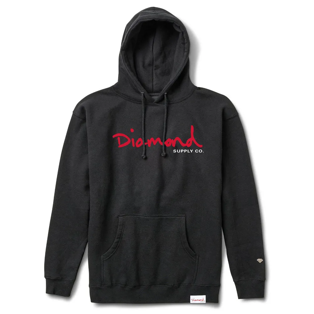 Diamond Supply Co OG Script Hoodie Black Red