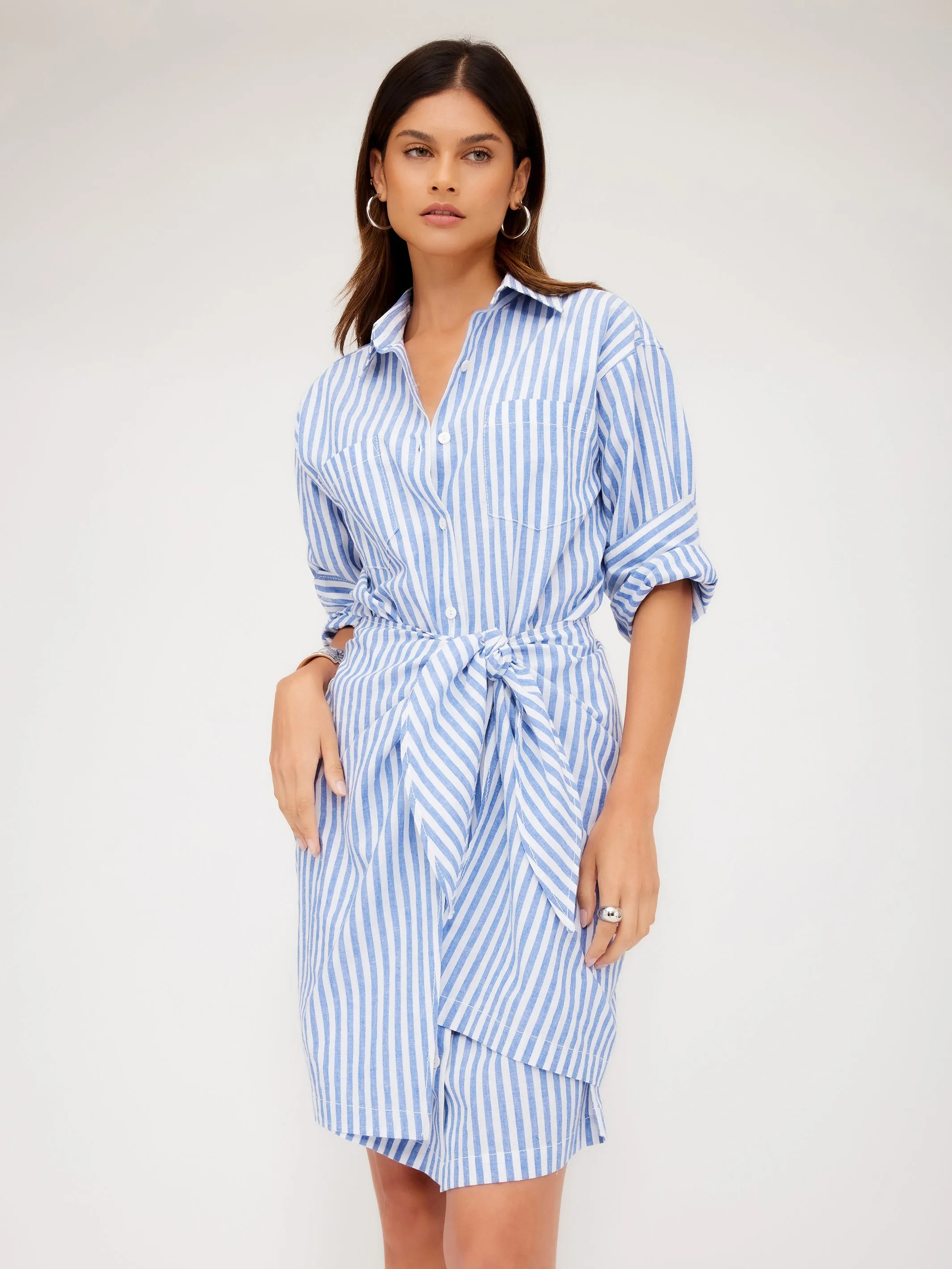 Faux Wrap Shirtdress