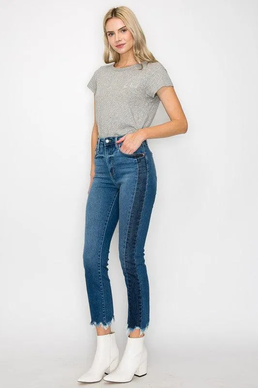 HIGH RISE SLIM STRAIGHT JEANS