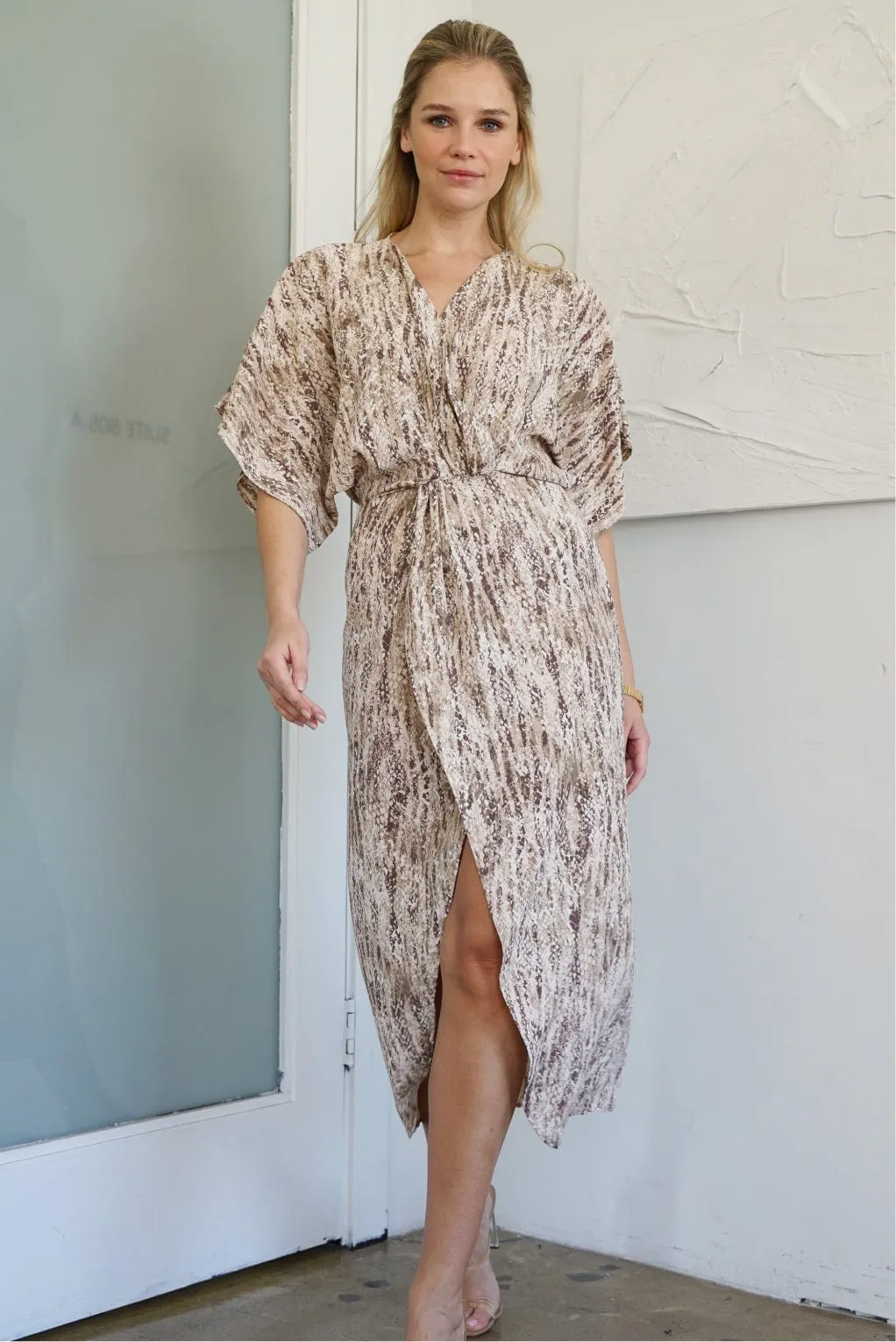 Joey Maxi Dress - Ecru Snake