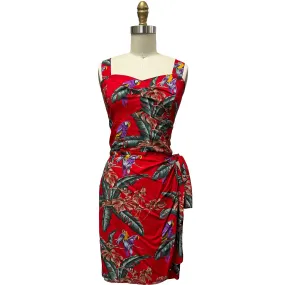 Jungle Bird Red Sarong Dress