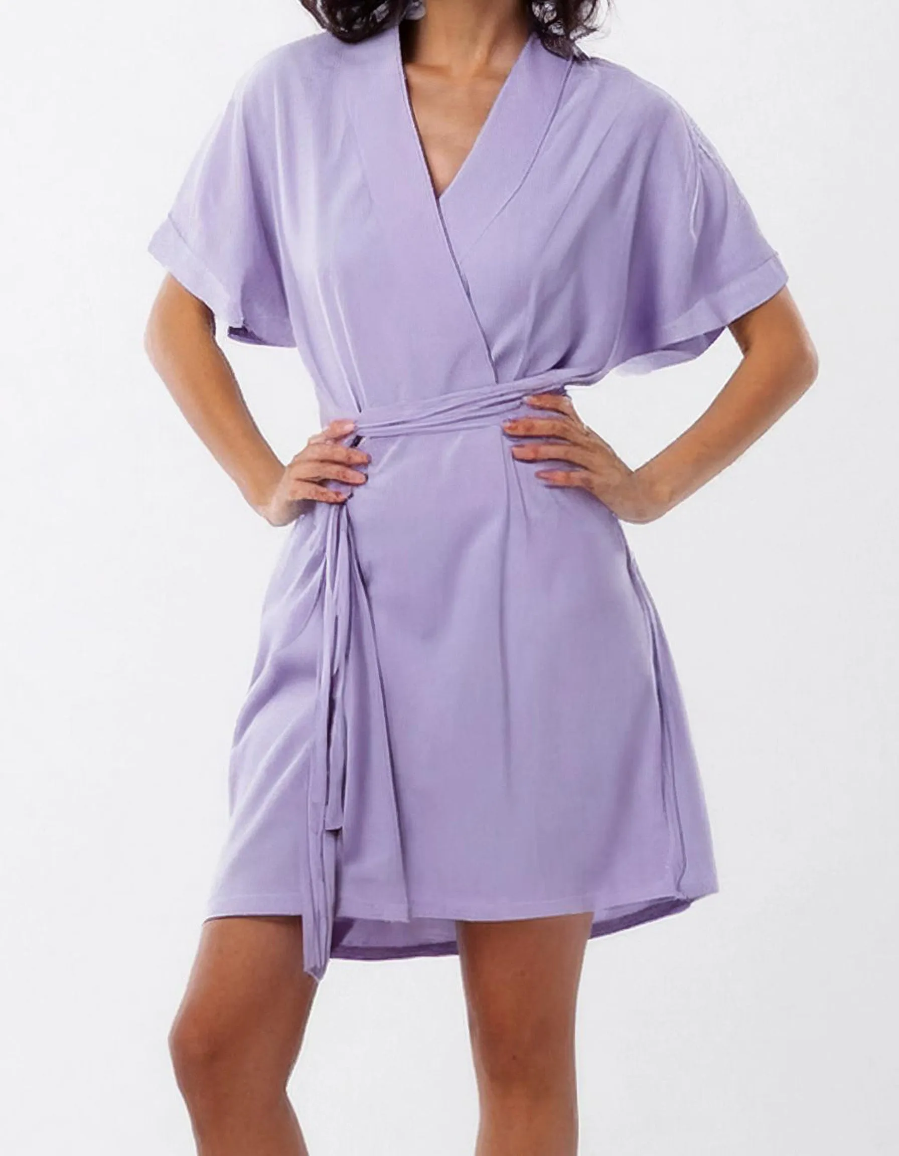 Lavender Breeze Mini Wrap Dress