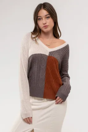 LIGHT-WEIGHT COLORBLOCK KNIT