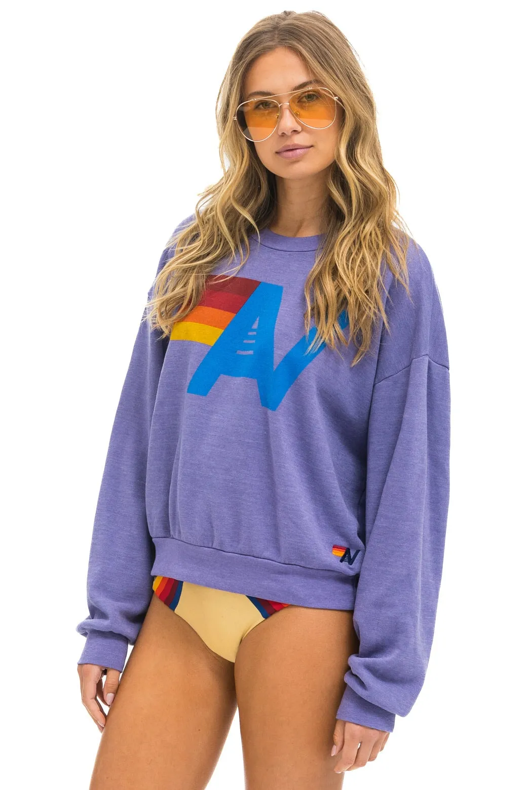 LOGO RELAXED CREW SWEATSHIRT - LAVENDER