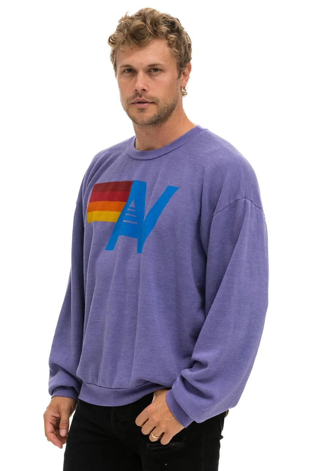 LOGO RELAXED CREW SWEATSHIRT - LAVENDER