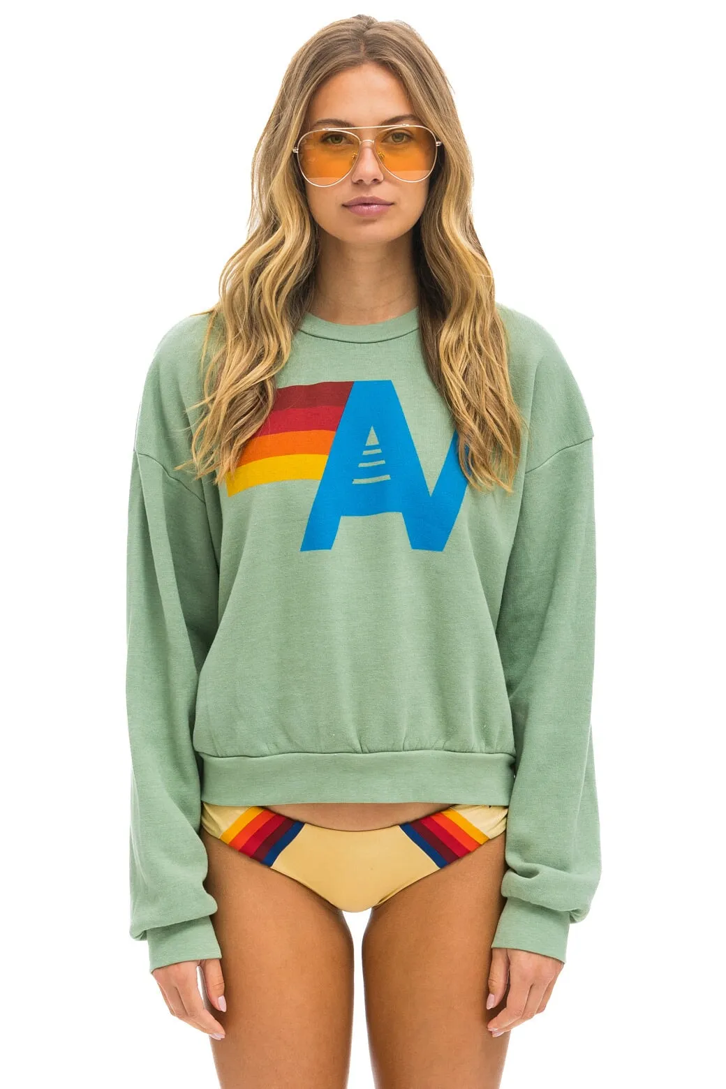 LOGO RELAXED CREW SWEATSHIRT - SAGE