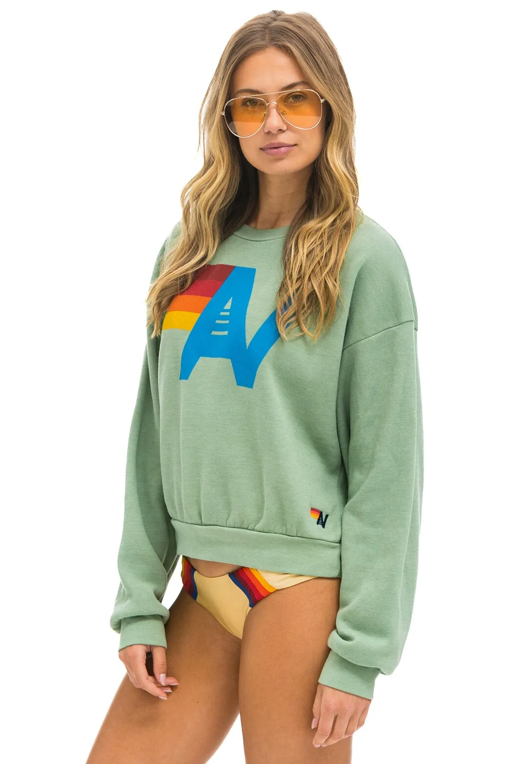 LOGO RELAXED CREW SWEATSHIRT - SAGE