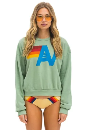 LOGO RELAXED CREW SWEATSHIRT - SAGE