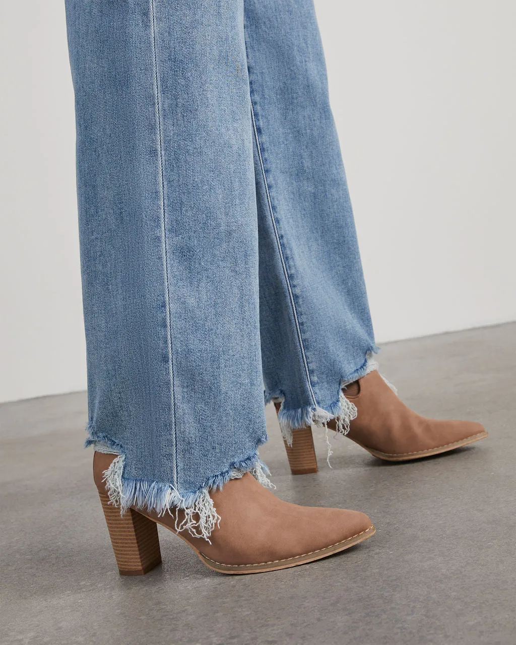 Mandy High Rise Stretch Frayed Wide Leg Jeans