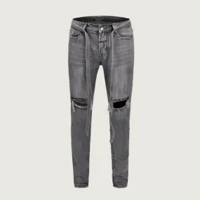 Men’s Distressed Grey Ripped Jeans – Stylish Casual Wear