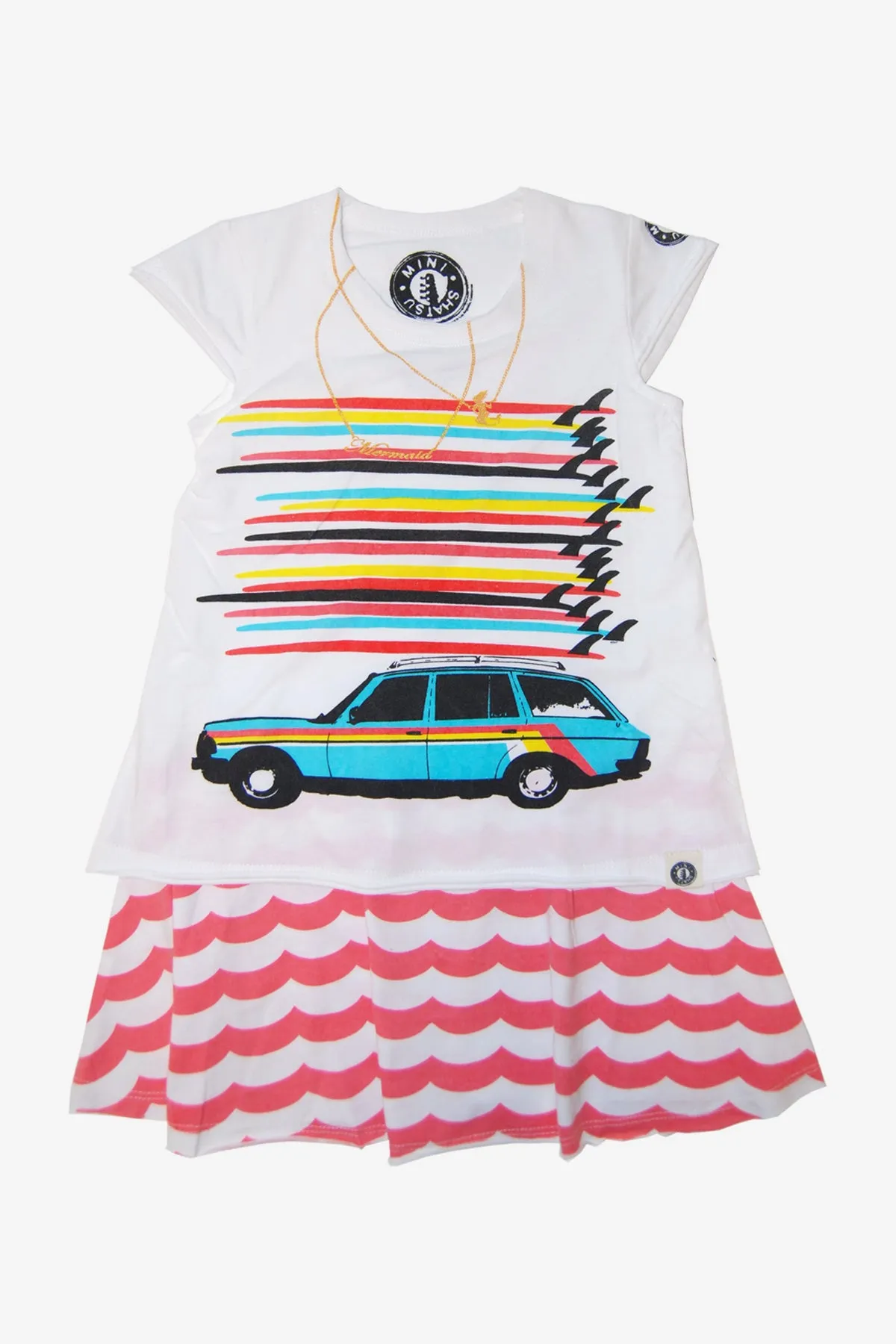 Mini Shatsu Surfboard Tower Wagon Girls Dress (Size 2 left)