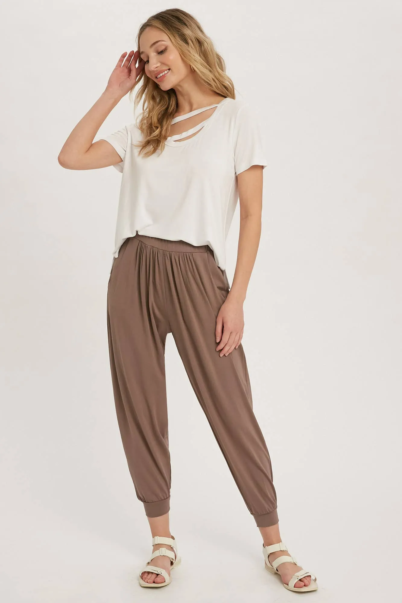 Mocha Jersey Jogger Pants