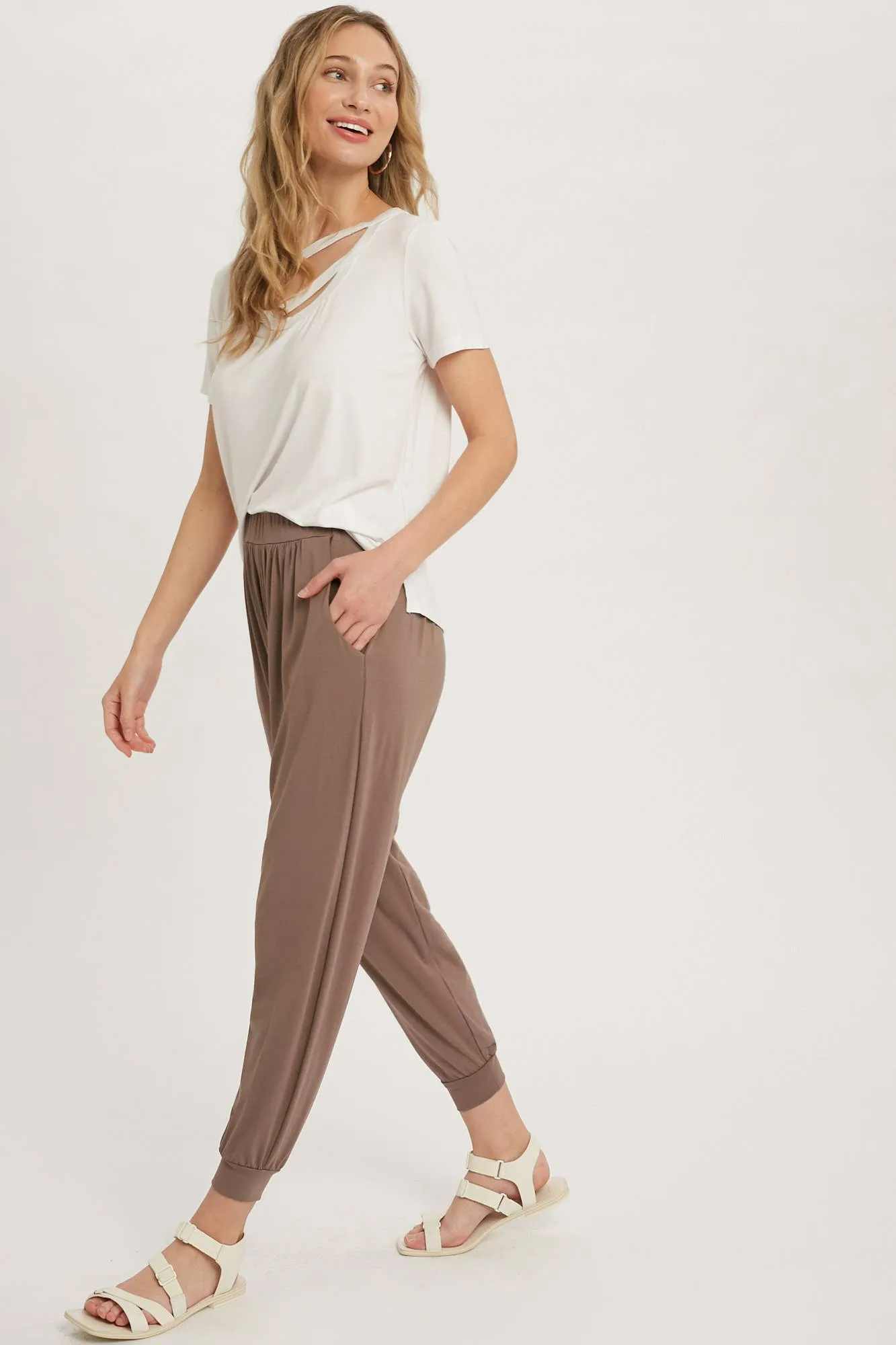 Mocha Jersey Jogger Pants