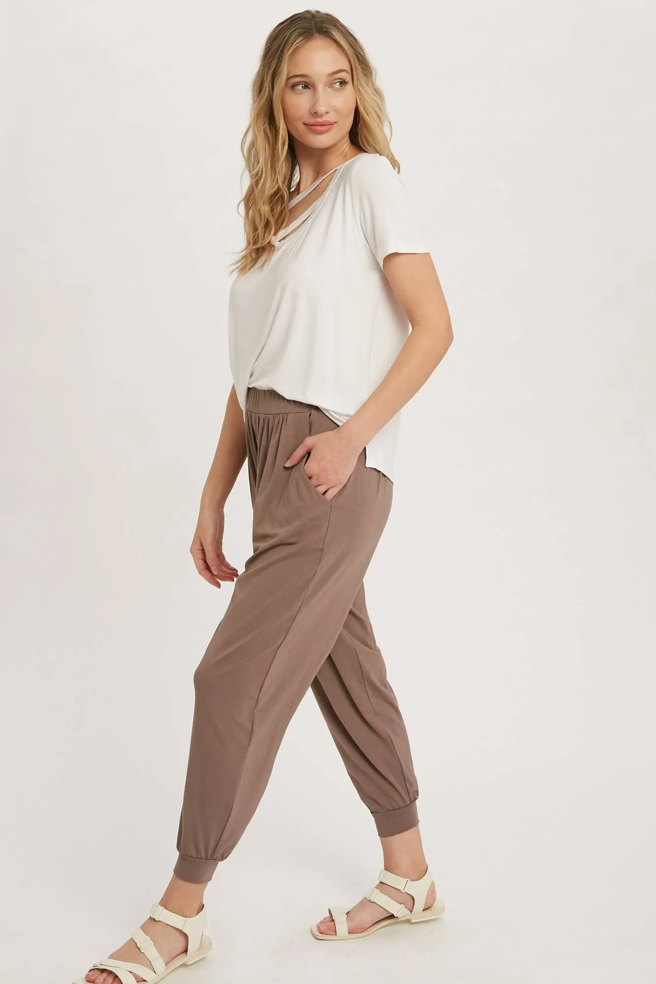 Mocha Jersey Jogger Pants