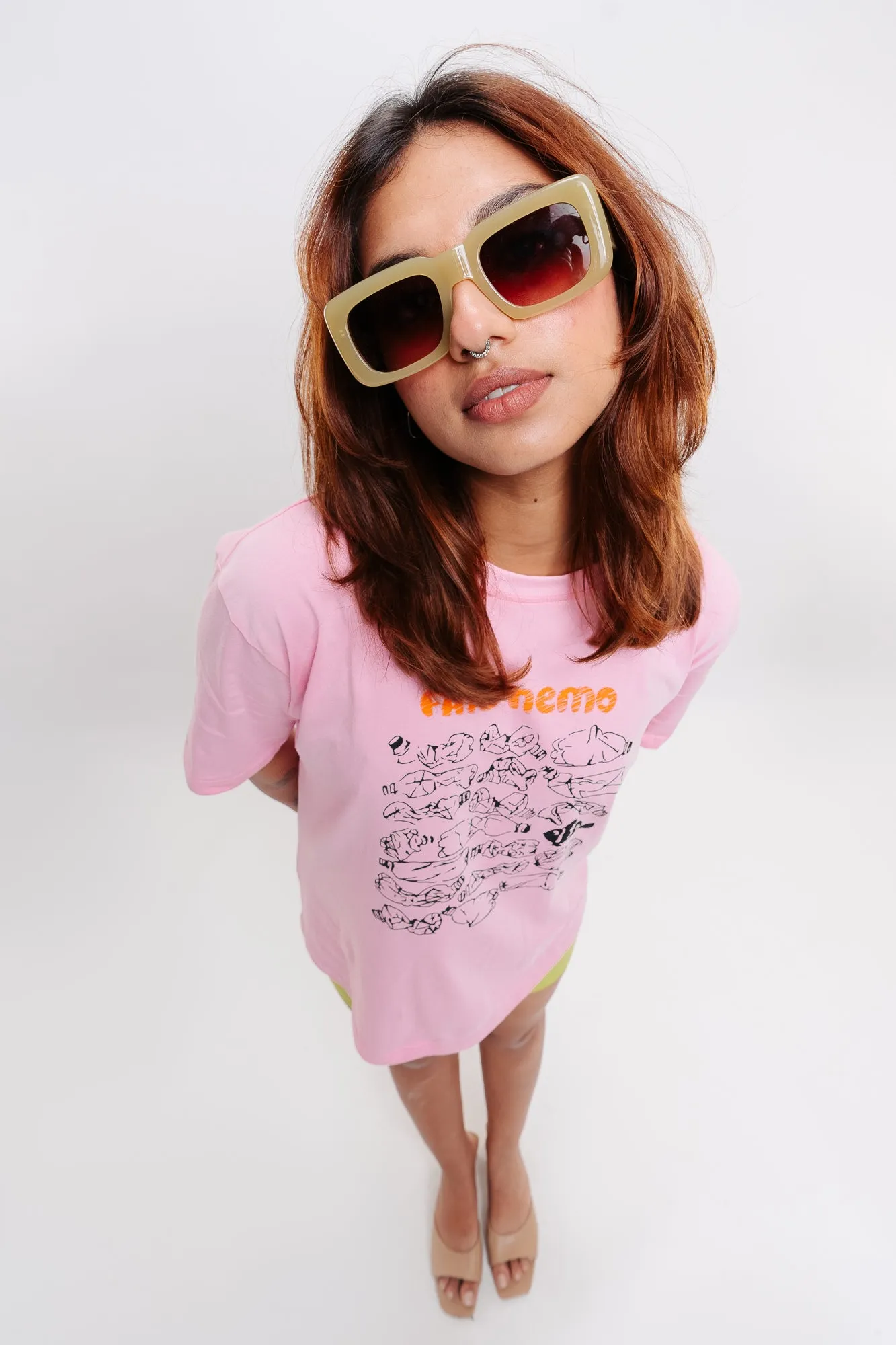 Nemo Pink Oversized Tees