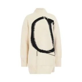 OW Maxi Logo Turtleneck Knitwear in White