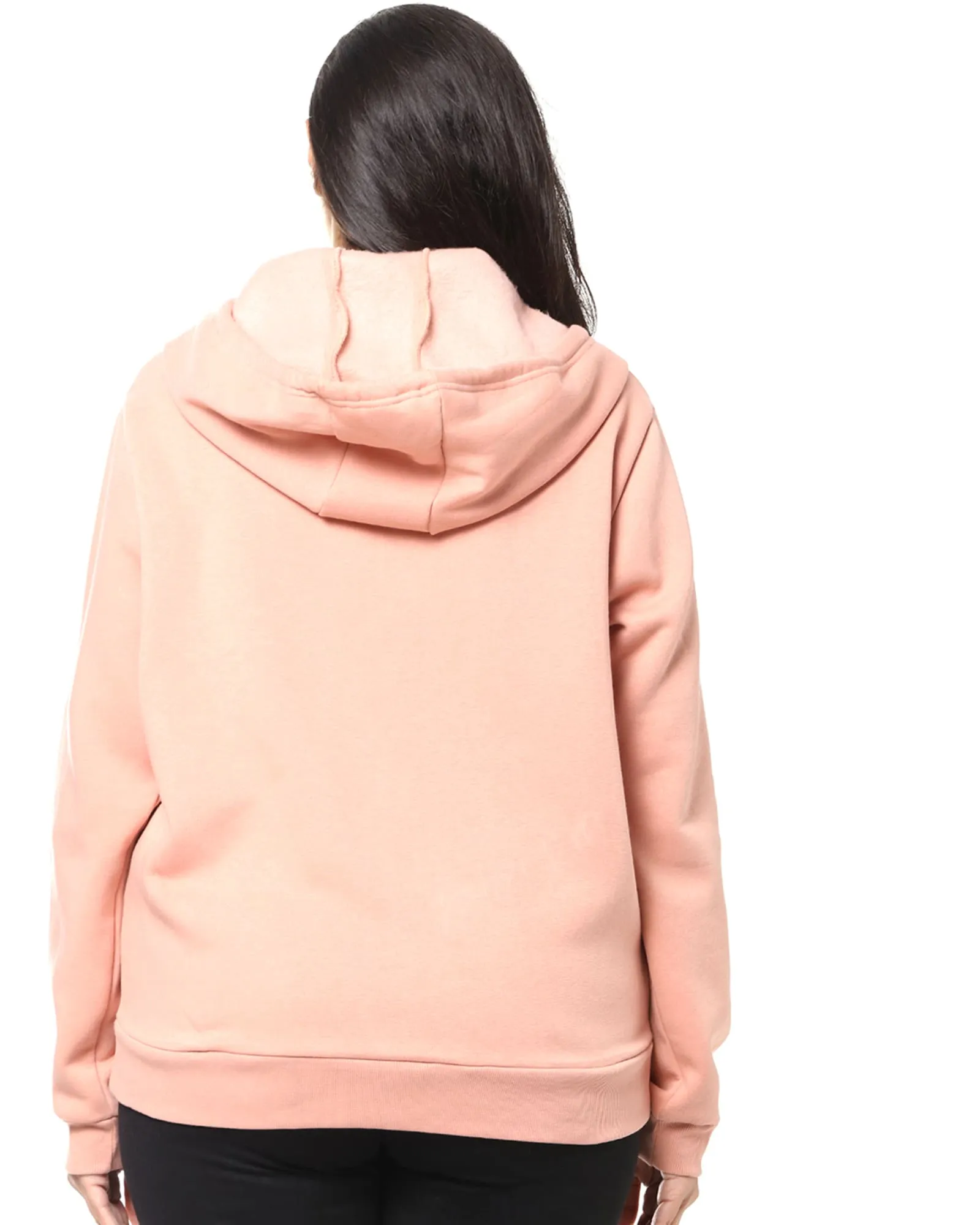 Peach "Pink Mood" Hooded Printed Sweatshirt | Peach