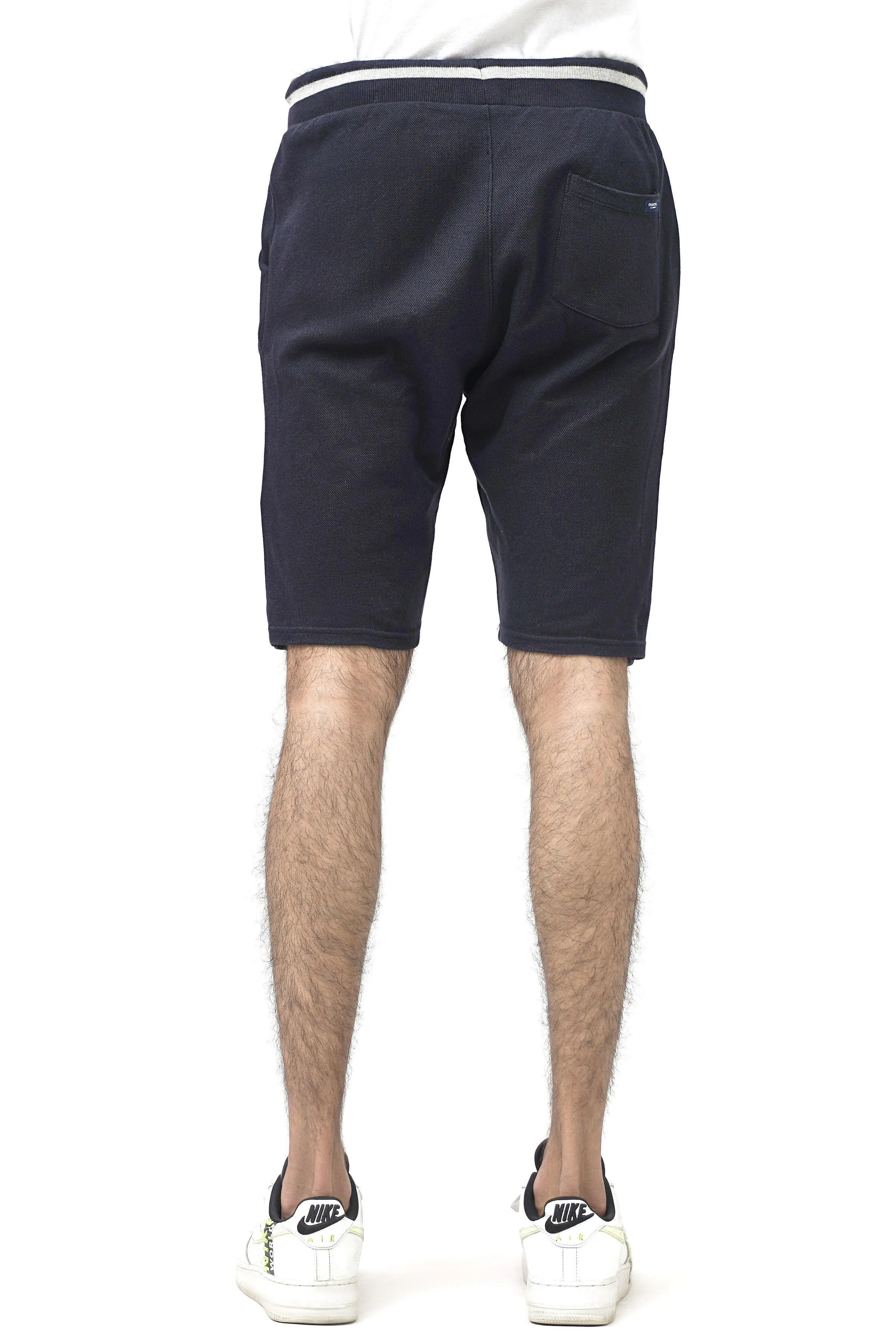 PIQUE REGULAR FIT NAVY SHORTS