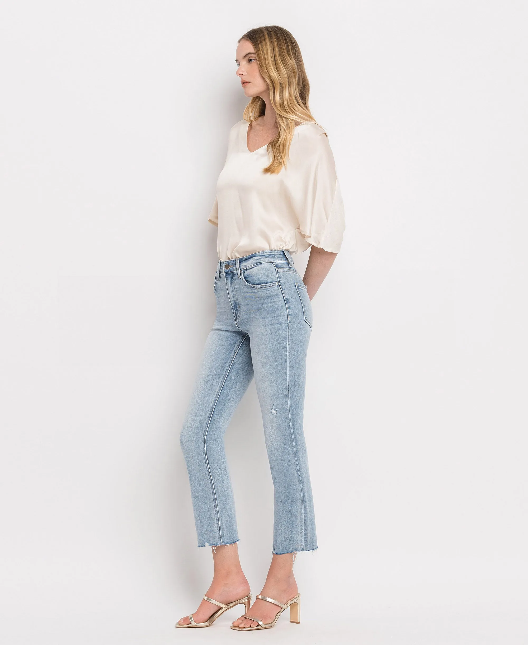 Polite - High Rise Crop Straight Jeans