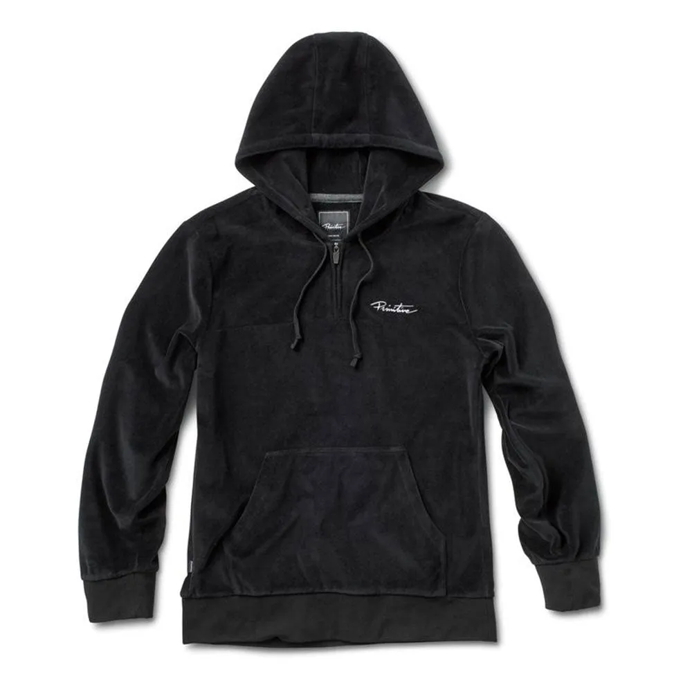 Primitive Apparel Velour Qtr Zip Hoodie Black