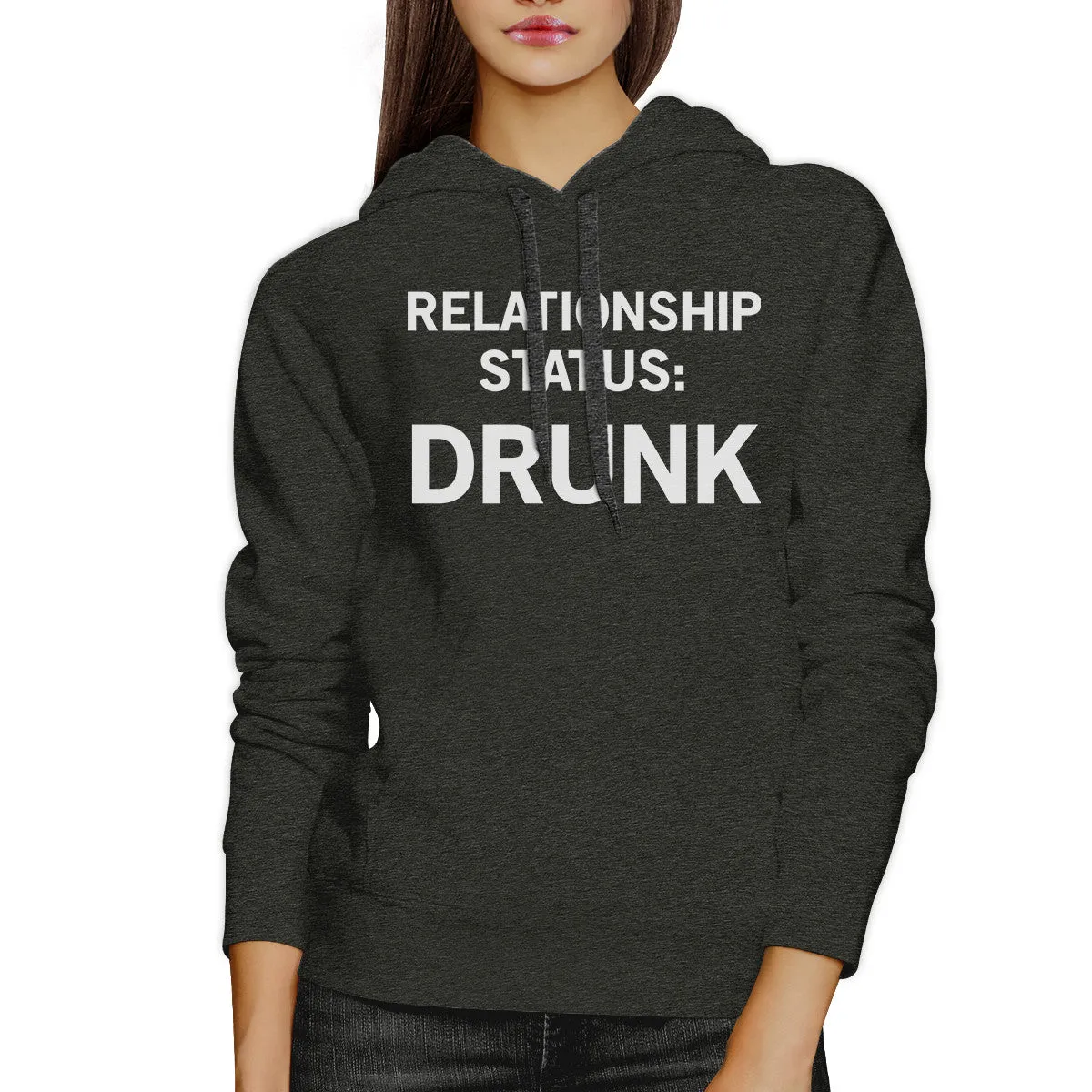 Relationship Status Unisex Dark Grey Fleece Hoodie Humorous Graphic