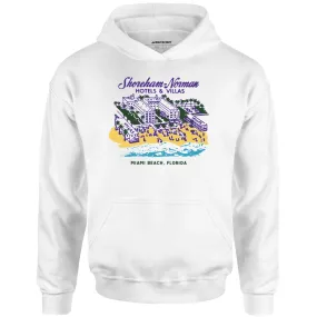 Shoreham Norman Hotels & Villas - Miami, FL - Vintage Hotel - Unisex Hoodie