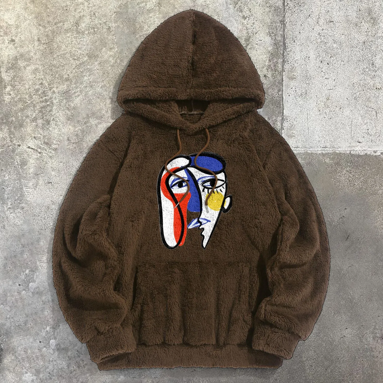 statement art graphic plush hoodies