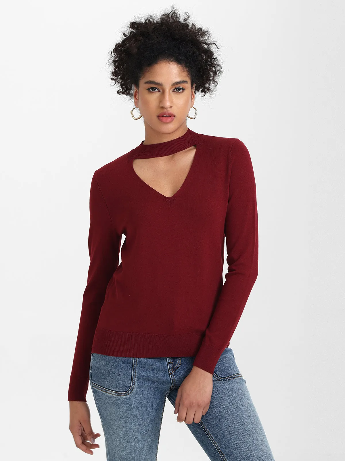 The Taylor: Cut-Out Mockneck Sweater