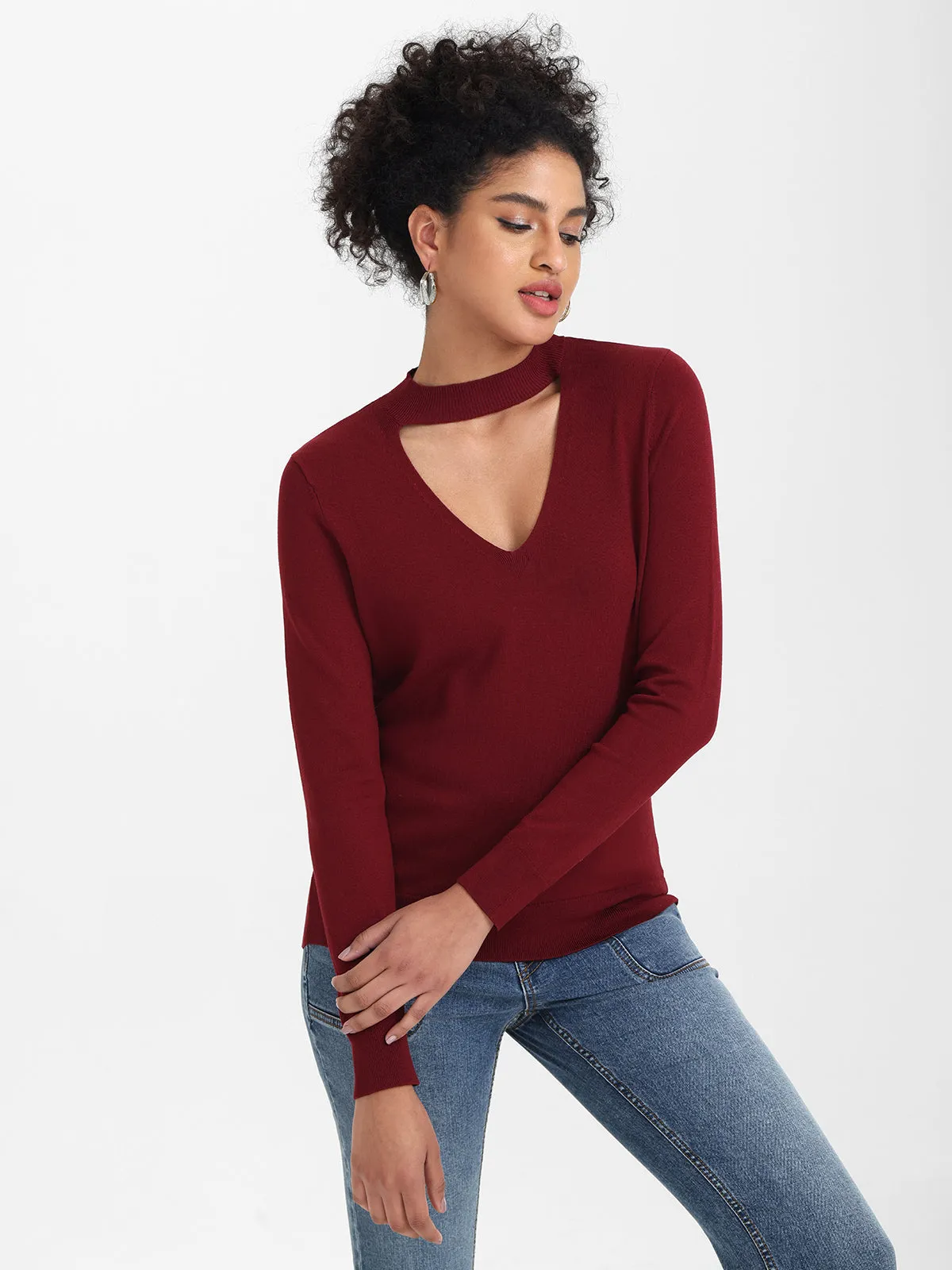 The Taylor: Cut-Out Mockneck Sweater