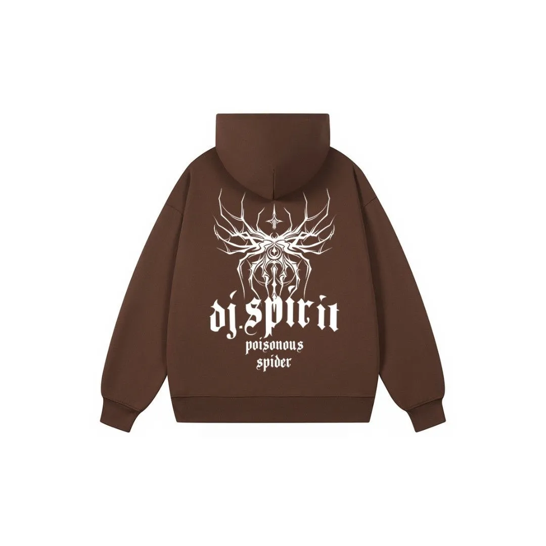 Three-dimensional spider graffiti hoodies