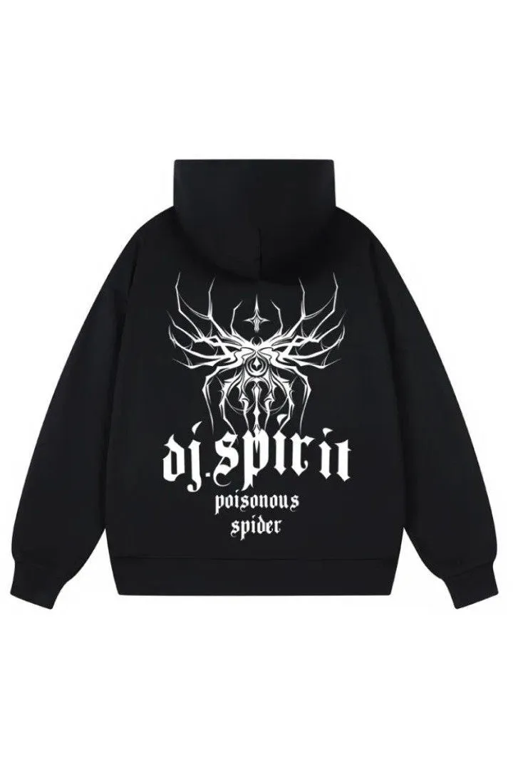 Three-dimensional spider graffiti hoodies