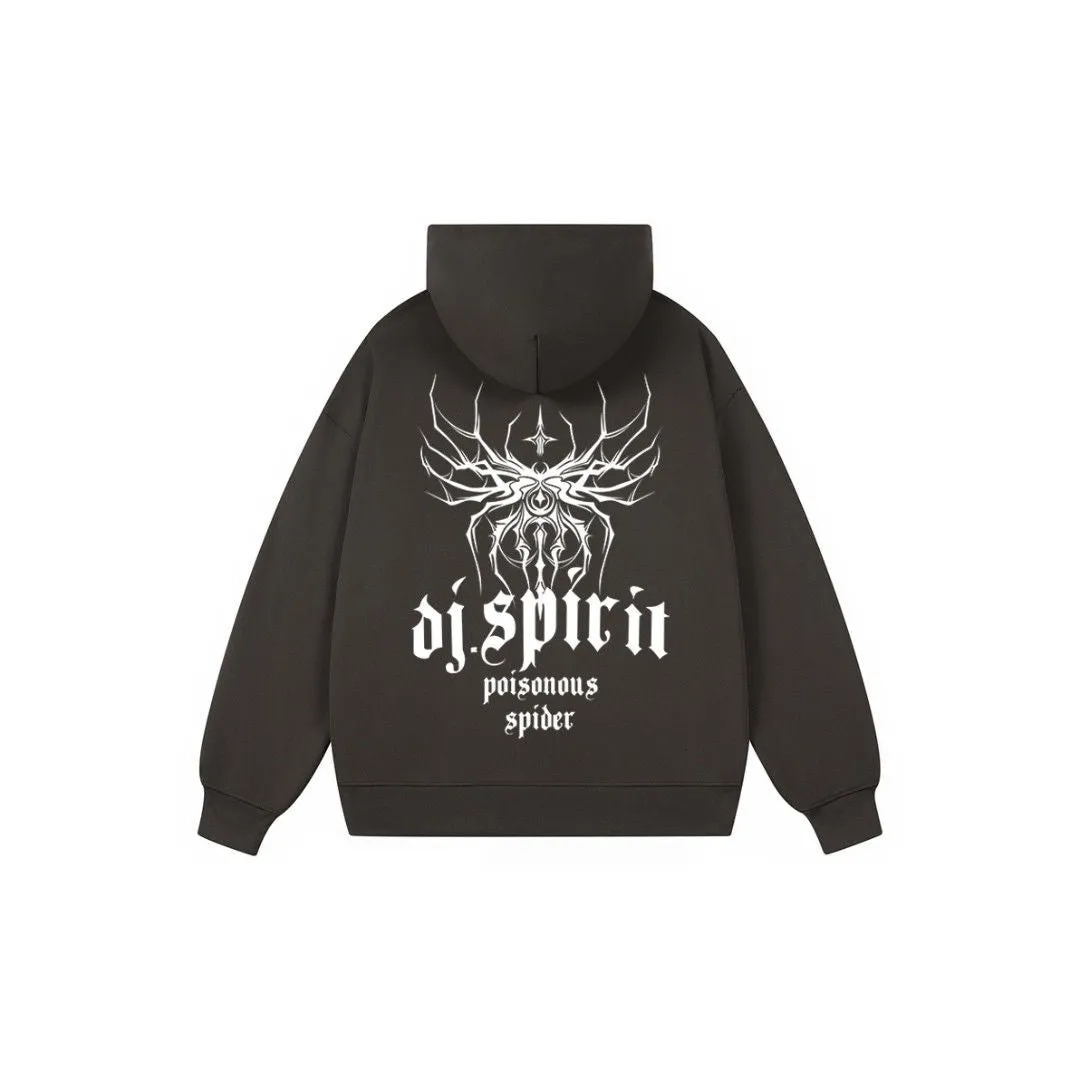 Three-dimensional spider graffiti hoodies