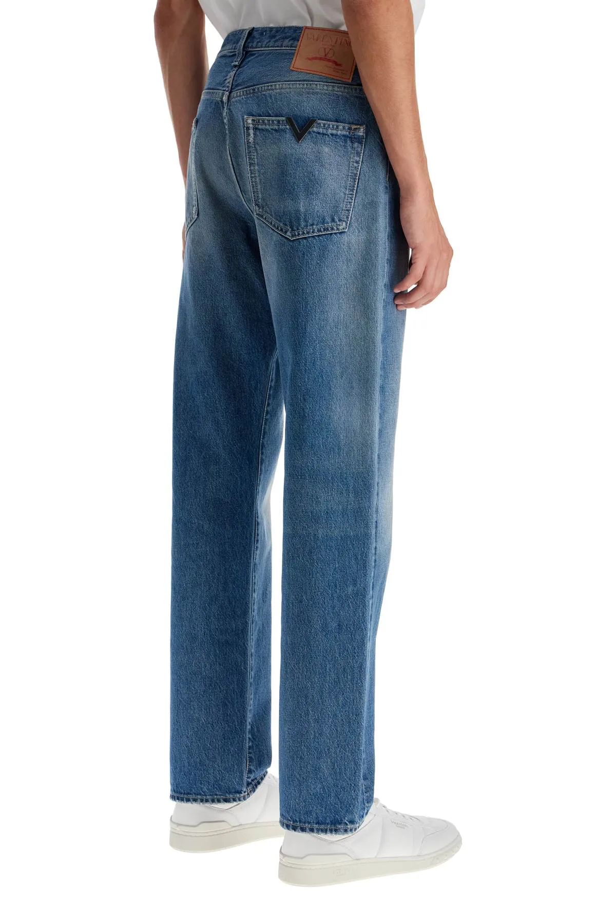 Valentino Garavani Jeans With Metallic V Detail