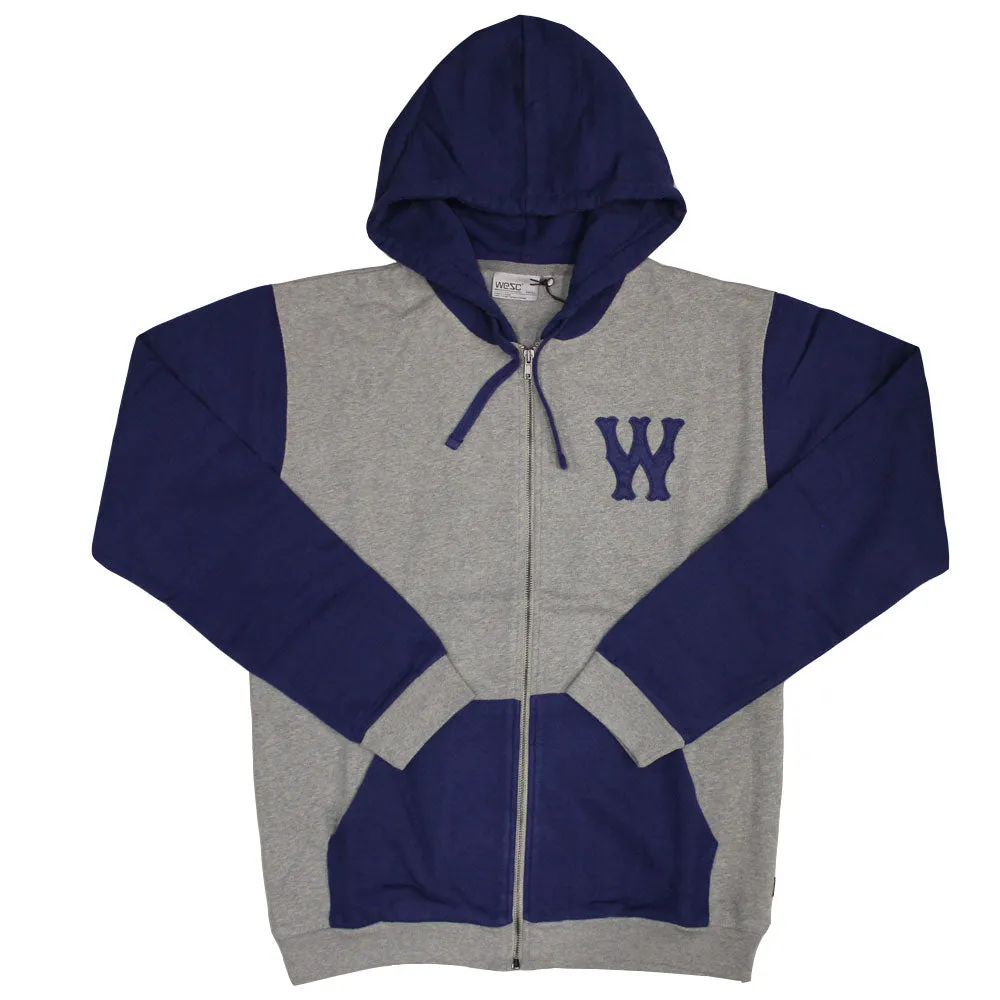 Wesc Franchise Chest Dub Zip Up Hoodie Grey Melange