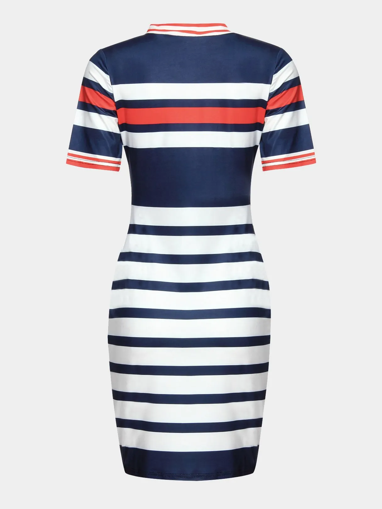 Wholesale Crew Neck Short Sleeve Stripe Mini Dress